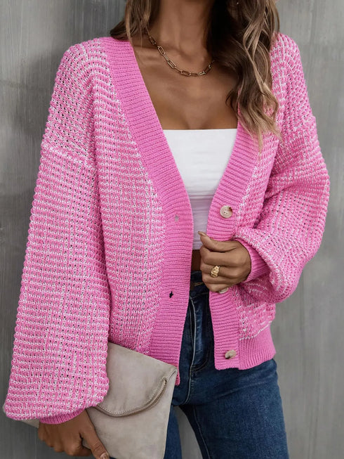 'Fauna' V-Neck Knit Cardigan - Celes Fashion